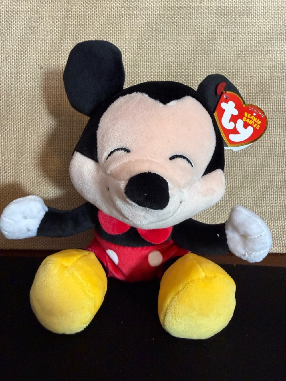 Ty Plush Mickey Mouse in Black, Red, Yellow